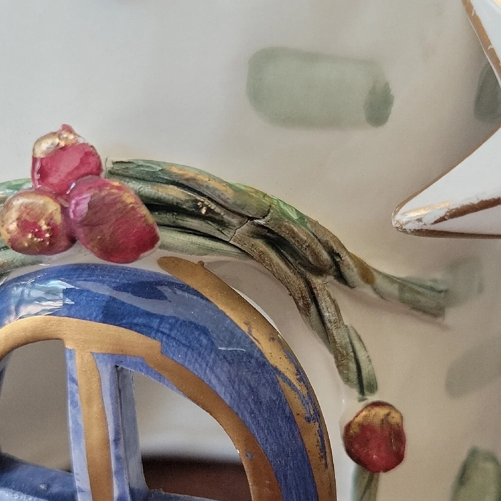Ceramic Holiday House with Stars and Heart